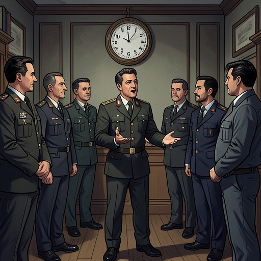 Krause and the Allied Captains from "The Good Shepherd". This flow follows the cautious trust that develops between George Krause and the British, Polish, and Canadian officers under his wartime command.