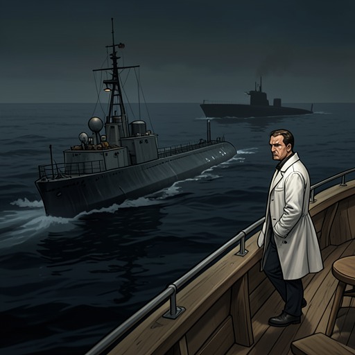 Choosing Whether to Pursue from "The Good Shepherd". This flow traces the changing combat relationship between Keeling and the submarines, from uncertain contact to the final close-range fight.