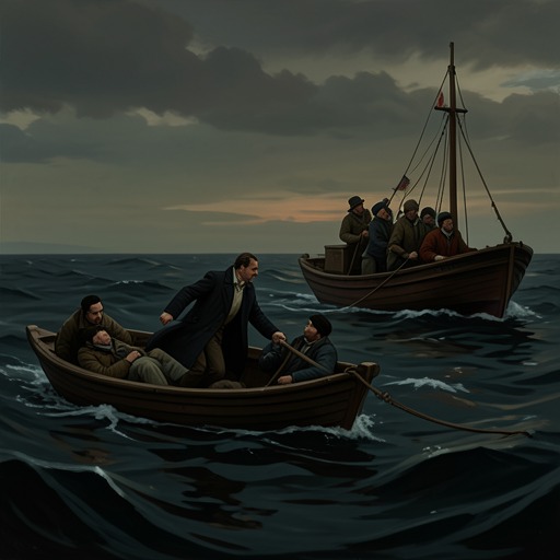 Cadena as Rescuer from "The Good Shepherd". This flow traces Cadena’s changing role from rescuing merchant survivors to saving the crew of a crippled allied destroyer.