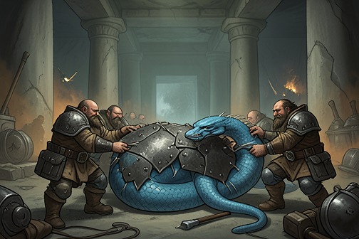 The Urgals Attack Farthen Dûr from "Eragon". A wounded dwarf reports that an Urgal army is moving through abandoned tunnels beneath the Beor Mountains toward Farthen Dûr.