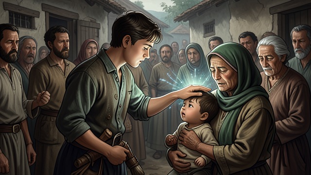 The Blessing Crisis from "Eragon". The Blessing Crisis A Public Miracle An old woman asks Eragon to bless an orphaned child.
