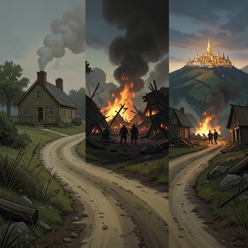 The Transformation of Home from "Eragon". This flow traces how places that once represent safety become sites of danger, exile, memory, and renewed belonging.