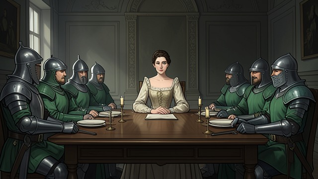 The Queen’s Unresolved Position from "Sir Gawain and the Green Knight". The Queen’s Unresolved Position Court Restored Gawain returns, and Camelot resumes its communal life with the green band adopted by the knights.