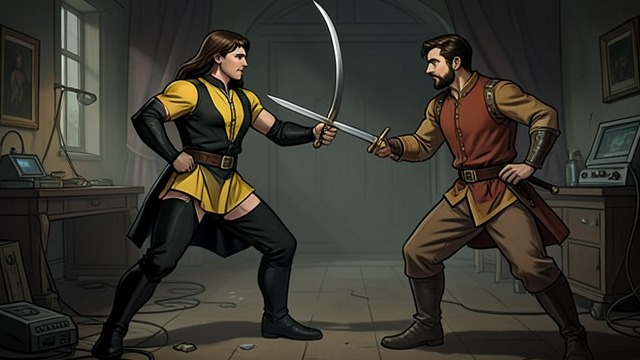 The Second Feint from "Sir Gawain and the Green Knight". The Second Feint Composure Recovered Gawain holds still for the next swing, refusing to repeat his movement. The Green Knight again withholds the blow.