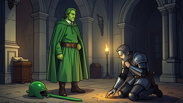 The Host Behind the Mask from "Sir Gawain and the Green Knight". The Host Behind the Mask Identity Disclosed The Green Knight reveals that he is Bertilak, Gawain’s host.