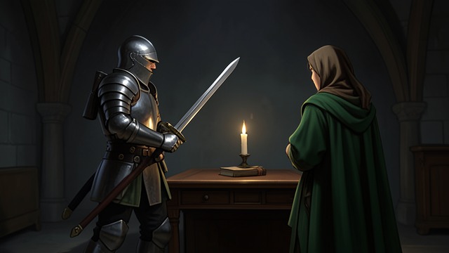 The Beheading Bargain from "Sir Gawain and the Green Knight". The Beheading Bargain A Precise Contract Gawain accepts the terms and promises to seek the challenger after a year and a day.