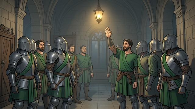 A Shared Sign from "Sir Gawain and the Green Knight". A Shared Sign Solidarity in the Hall The Knights of the Round Table adopt green bands in honor of Gawain.