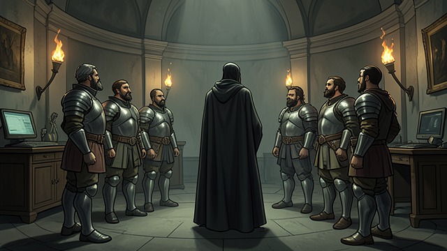 Silence in the Hall from "Sir Gawain and the Green Knight". Silence in the Hall Shocked Witnesses The assembled knights fall silent when the visitor demands a volunteer.