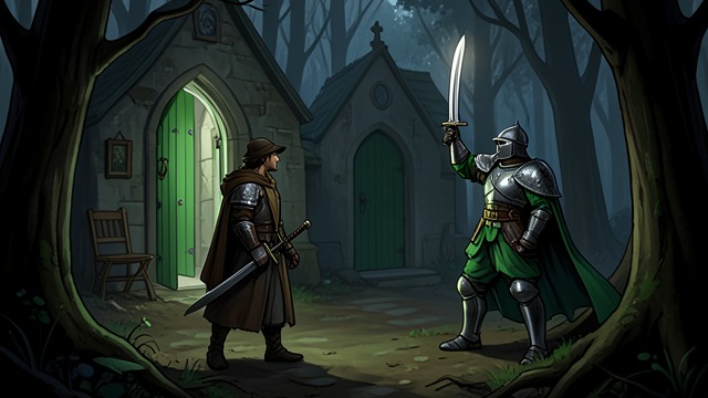 The Appointment Met from "Sir Gawain and the Green Knight". The Appointment Met Promise Fulfilled Gawain reaches the Green Chapel at the appointed time and offers his neck. He does not evade the obligation.
