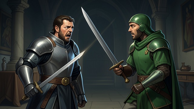 The Flinch and the Cut from "Sir Gawain and the Green Knight". The Flinch and the Cut Fear on Display Gawain flinches at the first swing but stands firm thereafter. The third swing cuts his neck without killing him.