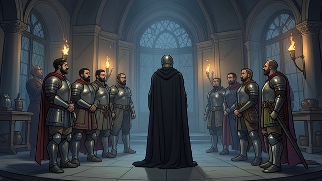 A Grieving Departure from "Sir Gawain and the Green Knight". A Grieving Departure Celebration Interrupted When Gawain prepares to leave, the court’s festivity gives way to concern and mourning.