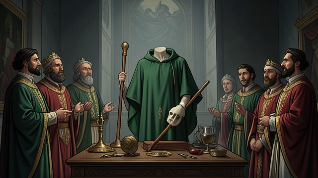 The Headless Visitor from "Sir Gawain and the Green Knight". The Headless Visitor Terror at the High Table The Green Knight survives decapitation and speaks with his severed head.