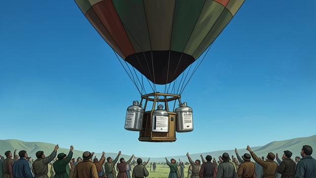 The Launch from "Serious Men". The Launch Into the Stratosphere A high-altitude balloon rises from the Hyderabad launch site carrying four sterilized samplers.
