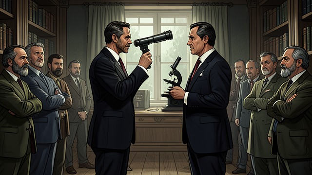 The Alien Debate from "Serious Men". The Alien Debate Two Kinds of Search The Institute divides over whether to seek intelligent radio signals or microscopic organisms arriving from space.