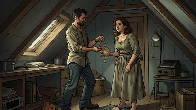 The Attic and the Gifts from "Serious Men". The Attic and the Gifts A Domestic Gesture Ayyan builds an attic and brings Oja a fashionable bra, turning a small purchase into an intimate joke between them.