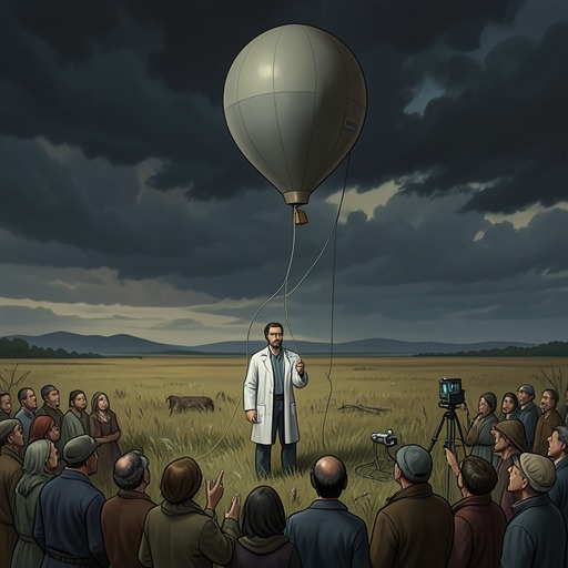 The Balloon Mission from "Serious Men". Arvind Acharya’s search for life arriving from space becomes his scientific crusade, public triumph, and devastating professional collapse.