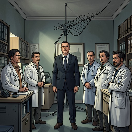 The SETI Rebellion from "Serious Men". The dispute over the Giant Ear grows from a scientific disagreement into a failed institutional rebellion and a transfer of power.