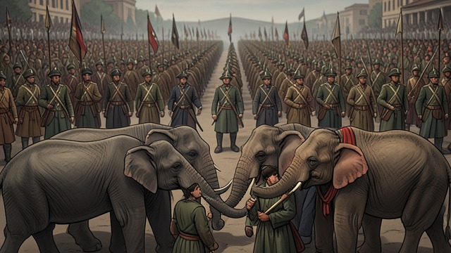 Animal Voices at Review from "The Jungle Book". Spectacle and Interior Life Human Display The military review presents animals as components of imperial power.