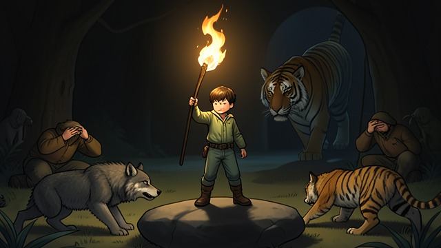 Council Reversal from "The Jungle Book". Law Confronted by Force Defying the Assembly Mowgli rejects the Pack's authority and calls its members dogs.