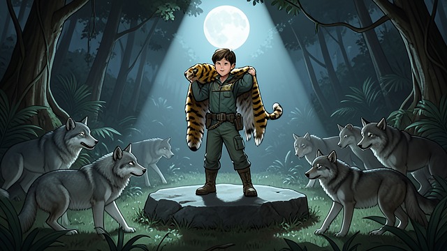 The Promised Hide from "The Jungle Book". Fulfillment of the Threat A Deliberate Trap Mowgli uses the buffalo herd to crush Shere Khan in the ravine, exploiting the predator's full stomach and poor…