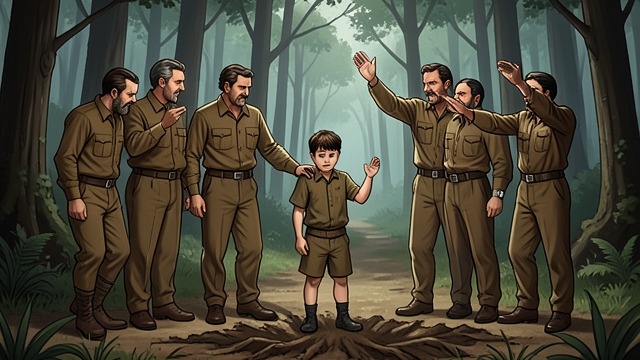 Naming and Belonging from "The Jungle Book". Toomai of the Elephants Verification Petersen Sahib and Machua Appa follow the tracks and confirm the child's account.