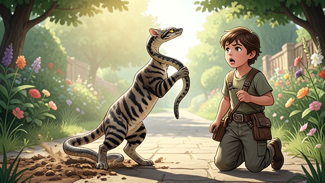 Small-Scale Test from "The Jungle Book". Karait's Ambush A Lesser Opponent Karait uses dust and small size to threaten Teddy.