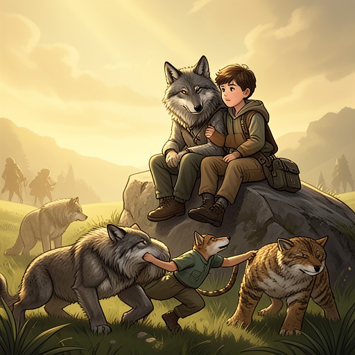 Mowgli and Akela from "The Jungle Book". This flow traces the bond between Mowgli and Akela through institutional protection, threatened leadership, and remembered loyalty.