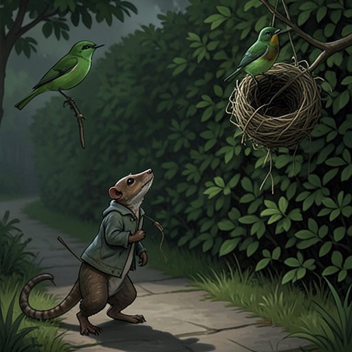 Rikki-Tikki-Tavi and Darzee from "The Jungle Book". This flow traces the alliance between the mongoose and the Tailorbird as complementary courage defeats the snakes.