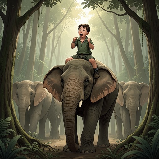 The Elephant Initiation from "The Jungle Book". This flow follows Little Toomai from an eager camp child to a recognized interpreter of elephant life.