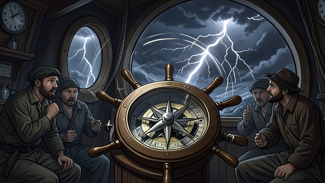 Compass Reversal from "Moby-Dick". Compass Reversal Magnetic Disorder Lightning reverses the compasses, making the ship sail west while its instruments point east.