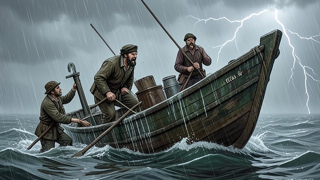 End of Command from "Moby-Dick". End of Command Final Orders Starbuck, Stubb, and Flask continue obeying while the ship itself becomes unsalvageable.