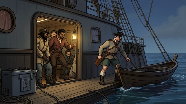 Hidden Arrival from "Moby-Dick". Hidden Arrival Sudden Appearance Fedallah and his Asian crew emerge from the ship's concealed spaces when Captain Ahab lowers his private boat.