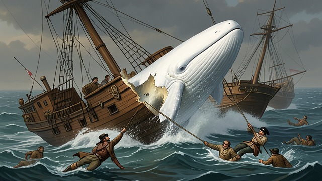 Ritual Closure from "Moby-Dick". Ritual Closure Ship as Hearse The White Whale rams the Pequod, fulfilling the second prophecy.