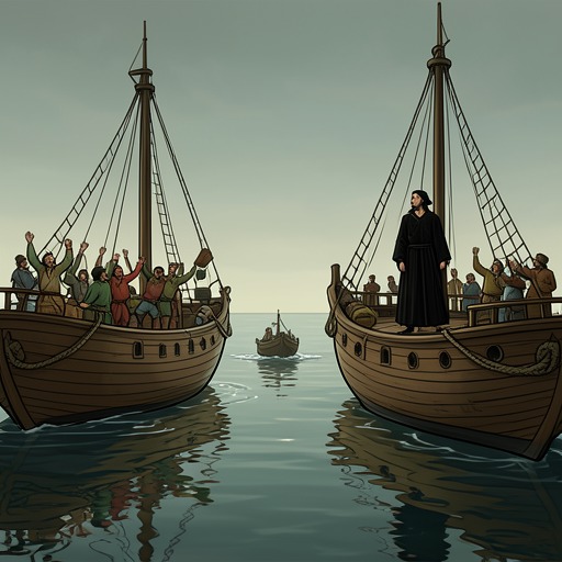 The Gam and Maritime Community from "Moby-Dick". This flow traces the whale-ships' tradition of sociability and shows how Captain Ahab's obsession rejects the communal world of the fishery.
