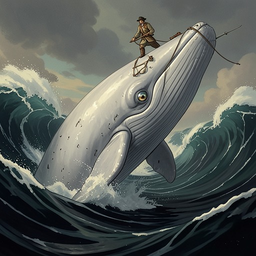 The White Whale and Human Masks from "Moby-Dick". This flow traces how the whale becomes the surface behind which Captain Ahab imagines an unknowable power acting upon human life.