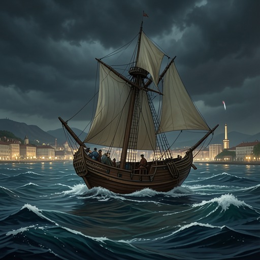 The Pequod's Fatal Voyage from "Moby-Dick". This flow traces the Pequod from an outwardly commercial whaler into a closed machine of collective destruction.