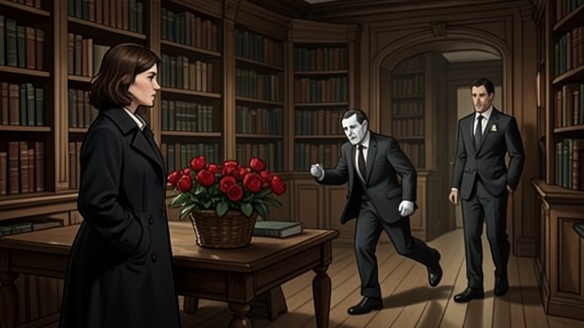 The Mansion Setup from "Slow Burn". The Mansion Setup A staged rescue story Vanessa drugs Kate, arranges for Ewan to be brought into the library, and leaves a flower-basket bomb in the room.
