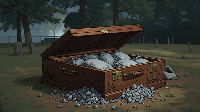 Gravel in a Family Grave from "Ofrenda a la tormenta". Gravel in a Family Grave An earlier absence Amaia previously opened her sister’s coffin and found bags of gravel instead of a body.