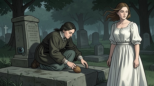 A Walnut on the Grave from "Ofrenda a la tormenta". A Walnut on the Grave A private ritual Flora leaves walnuts on Anne’s grave, believing they preserve her daughter’s will and feminine power.