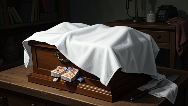 Sugar Under the Towel from "Ofrenda a la tormenta". Sugar Under the Towel A deceptive weight Valentín Esparza places sugar packets beneath a white towel so that his daughter’s coffin appears to hold a body.