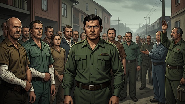 The Sick Count from "The Narrow Road to the Deep North". Numbers in Dispute The Labour Demand Dorrigo Evans reports the number of sick and fit prisoners. Major Nakamura insists on a higher number for railway work.