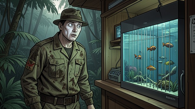 The Tank Becomes a Camp from "The Narrow Road to the Deep North". Recognition in the Jungle A Prisoner’s Insight Darky Gardiner tells his companions that the fish in the shop tank were captive too.