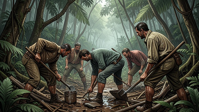 Hand-Built Track from "The Narrow Road to the Deep North". Hand-Built Track Work Without Machines Prisoners clear teak forest, cut rock, haul earth, and carry sleepers with crude tools.