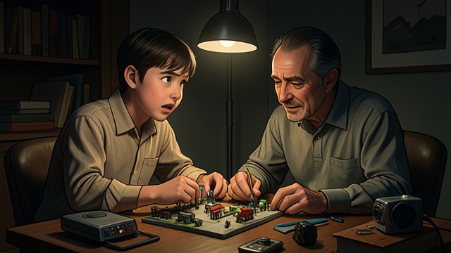 The Childhood Bond from "Black Box". The Childhood Bond Shared work and play Boaz spends hours beside Alexander making models, drawing machines, and studying maps.