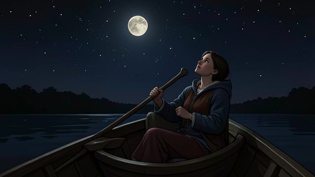 Stars on the Open Water from "Black Box". A Wider Sky Navigation in pain The narrator lets the moon and stars direct her as she pilots the boat in a semi-conscious state.