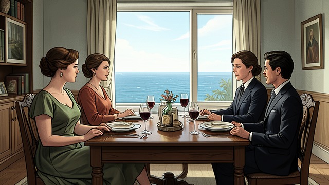 A Familiar Shore from "Black Box". The Apparent Safety of Company Social terrain The narrator begins among beauties at a house party on the South of France coast.