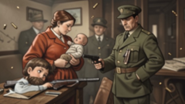 Principles Under Fire from "Black Box". No Clean Procedure A mother with a weapon The narrator faces an armed woman holding a baby.