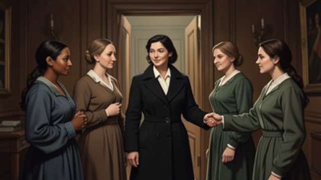 Kindness at the Party from "Black Box". A Community of Covers Welcomed as one of them The other beauties treat the narrator kindly when she arrives undercover to meet her Designated Mate.