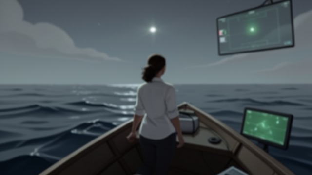 A Dot on the Screen from "Black Box". Tracked but Alone Technology and reassurance The narrator knows that observers can see her as a dot of light on a screen.