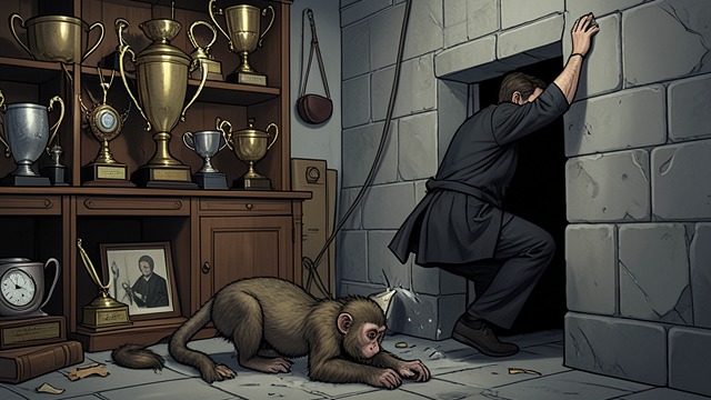 A Narrow Escape from "Ponniyin Selvan". A Narrow Escape Discovered in hiding Vandhiyathevan hides among the trophies as conspirators enter the chamber.